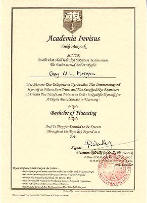 My Degree certificate